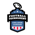 Football college tournament emblem logo. Vector illustration.