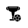 Football cup black icon, vector sign on isolated background. Football cup concept symbol, illustration Royalty Free Stock Photo