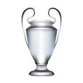 Football cup. 3d silver realistic award trophy. Isolated sport game price. tennis, basketball, hockey, golf and soccer