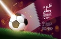Football cup, soccer banner template , Sport poster, celebrate concept background
