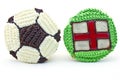 Football cupcake and england flag