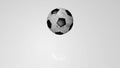 Football 3D animations of soccer ball on white background