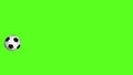 Football 3D animations of soccer flying ball on green chroma key.