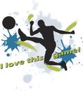 Football design of man kicking soccer ball Royalty Free Stock Photo