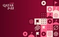 Football Doha Qatar 2022 Creative Geometric Background Template. Soccer Web Banner Background