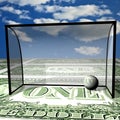 Football, dollar ball in collars Royalty Free Stock Photo
