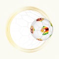 Football emblem with football ball with flag of Zimbabwe in net, scoring goal for Zimbabwe Royalty Free Stock Photo