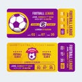 Football entry ticket template vector illustration Royalty Free Stock Photo