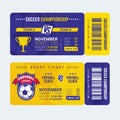 Football entry ticket template vector illustration Royalty Free Stock Photo