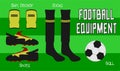 Football shoes equipment vector illustration
