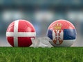 Football euro cup group C Denmark vs Serbia Royalty Free Stock Photo