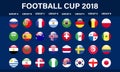 Football 2018, Europe Qualification, all Groups Vector illustration. Royalty Free Stock Photo