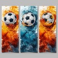 Football Event Banner Header Ad Template Design Set