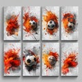 Football Event Banner Header Ad Template Design Set