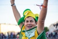 A football fan of Brasil at 2018 FIFA world cup in Russia