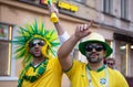 A football fan of Brasil at 2018 FIFA world cup in Russia