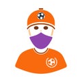 Football Fan With Covered Face By Scarf Icon