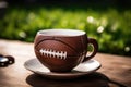 Football Fandom Cup: Cup figurine shaped like an American football, a must-have for those passionate about the game