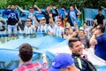 Football fans of the Argentine football Team main street Nikolskaya