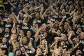 Football fans cheering Royalty Free Stock Photo