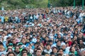 Football fans follow their team's match against Greece on a giant screen during the 2010 World Cup