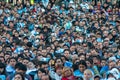 Football fans follow their team's match against Greece on a giant screen during the 2010 World Cup