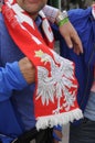 FOOTBALL FANS FROM POLAND IN COPENHAAGEN Royalty Free Stock Photo