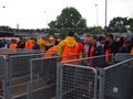 Football fans searched by security