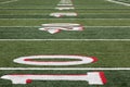 Football field from 10 yard line Royalty Free Stock Photo