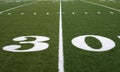 Football Field 30 Yard Line Royalty Free Stock Photo