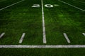 Football Field Green Yard Markers to Goal Line Touchdown Endzone Game Competition Royalty Free Stock Photo