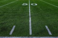 Football Field Green Yard Markers to Goal Line Touchdown Endzone Game Competition