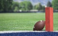 Football field low end zone view Royalty Free Stock Photo