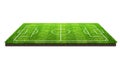 Football field or soccer field on green grass pattern texture isolated on white background with clipping path. Soccer stadium Royalty Free Stock Photo