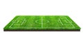 Football field or soccer field on green grass pattern texture isolated on white background with clipping path. Soccer stadium Royalty Free Stock Photo