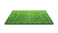 Football field or soccer field on green grass pattern texture isolated on white background with clipping path. Soccer stadium Royalty Free Stock Photo