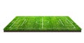 Football field or soccer field on green grass pattern texture isolated on white background with clipping path. Soccer stadium Royalty Free Stock Photo