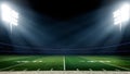 Football field with stadium lights