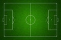 Football field top view with standard markings Royalty Free Stock Photo