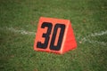 Football Field Yard Marker Royalty Free Stock Photo