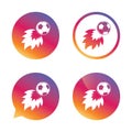 Football fireball sign icon. Soccer Sport symbol. Royalty Free Stock Photo