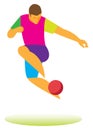 Football freestyle.football player performs a trick with the ball Royalty Free Stock Photo