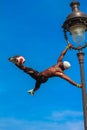 Football Freestyle Iya Traore juggling a Soccer Ball in front of