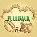 football fullback position text. Vector illustration decorative design