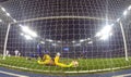 Football game FC Dynamo Kyiv vs FC Everton Royalty Free Stock Photo