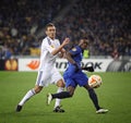 Football game FC Dynamo Kyiv vs FC Everton Royalty Free Stock Photo
