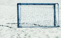 Football gate on sandy beach soccer goal Royalty Free Stock Photo