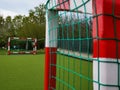 Football gates painted in red and white