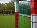 Football gates painted in white and red