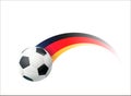 Football with Germany national flag colorful trail. Vector illustration design for soccer football championships, tournaments Royalty Free Stock Photo